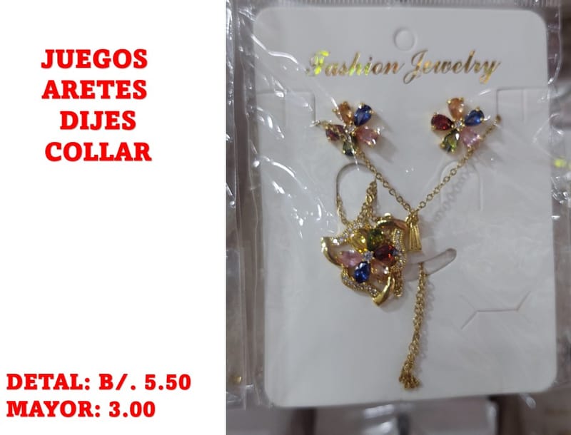 prendas juego dije aretes y collar