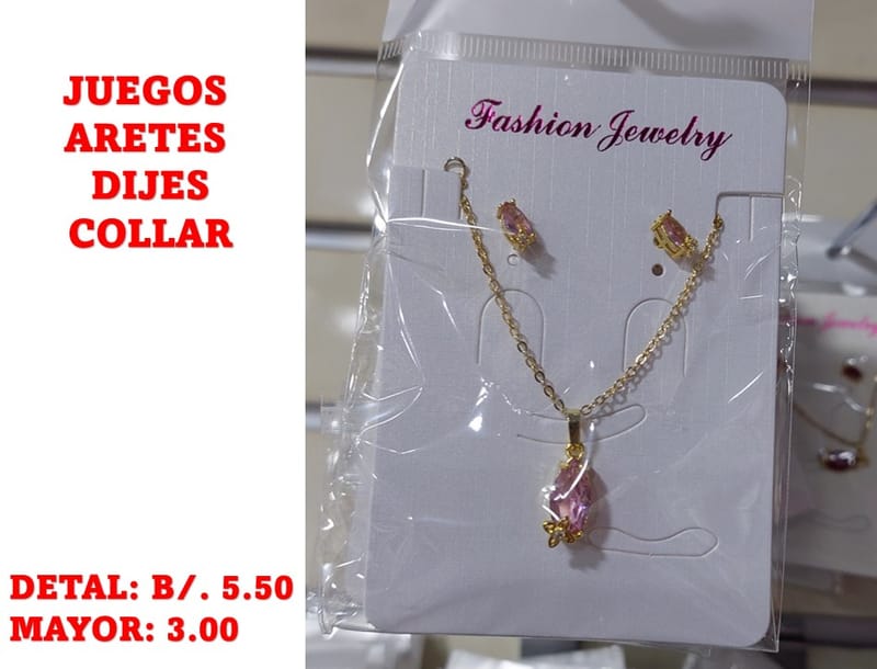 prendas juego dije aretes y collar