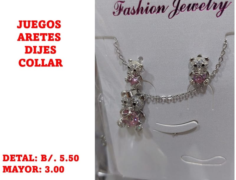 prendas juego dije aretes y collar