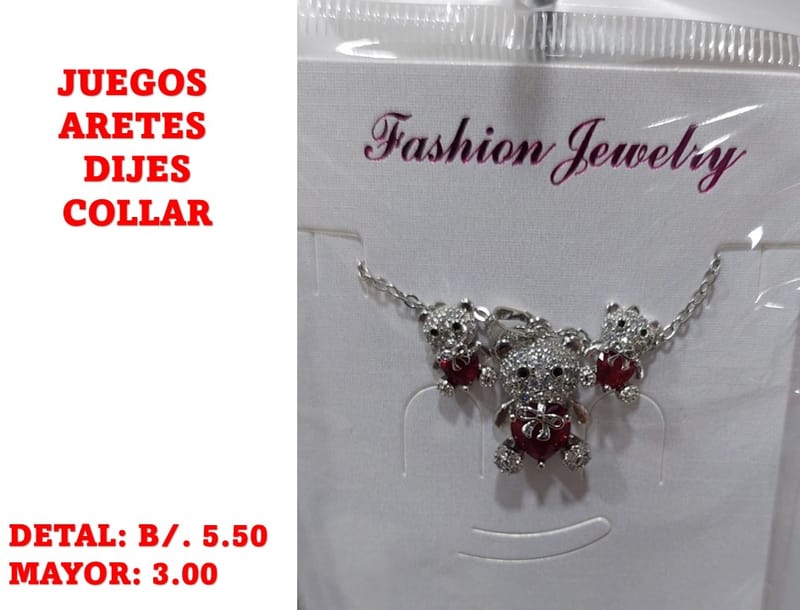 prendas juego dije aretes y collar