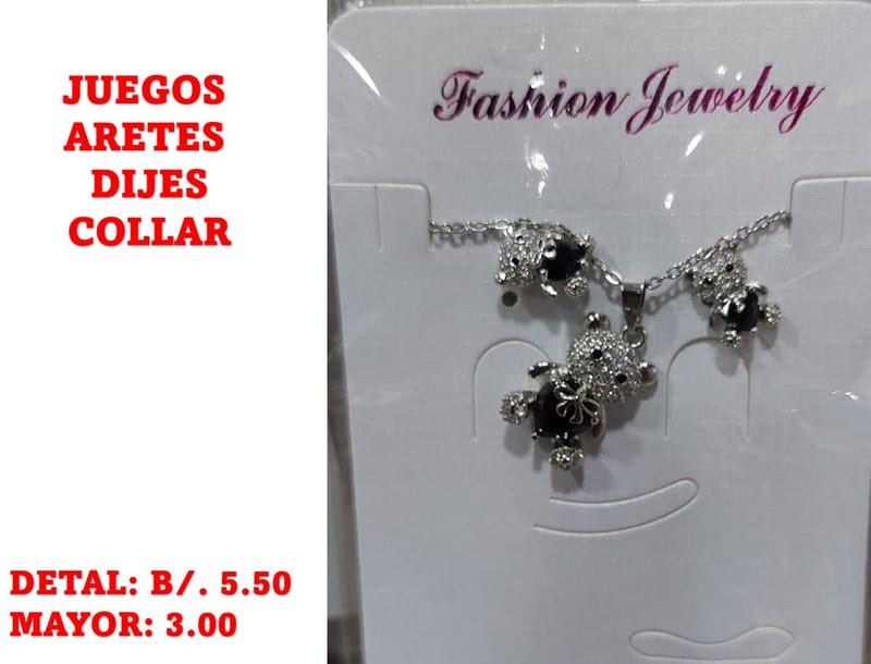 prendas juego dije aretes y collar