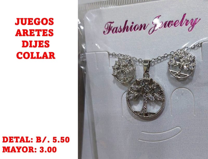 prendas juego dije aretes y collar