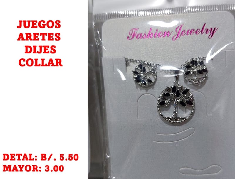 prendas juego dije aretes y collar