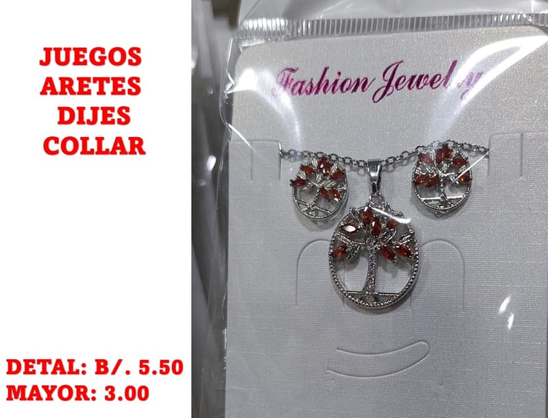 prendas juego dije aretes y collar