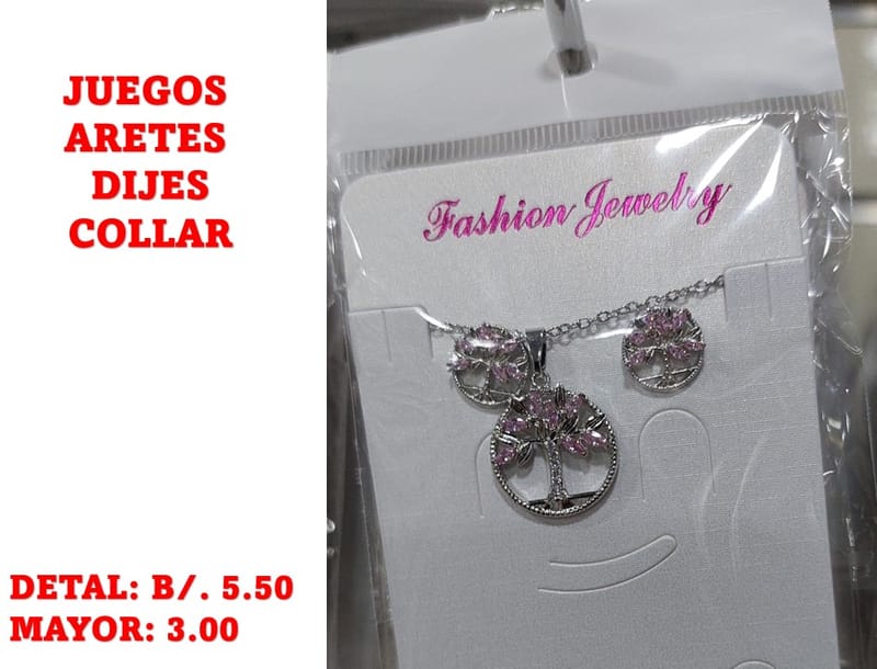 prendas juego dije aretes y collar