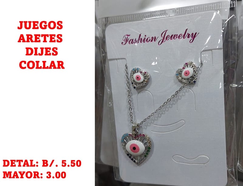 prendas juego dije aretes y collar