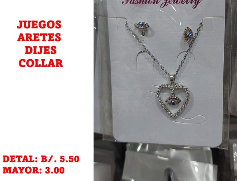 prendas juego dije aretes y collar