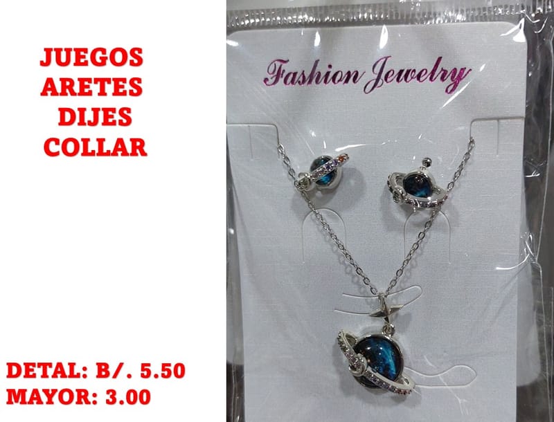 prendas juego dije aretes y collar
