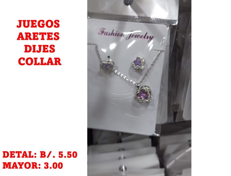 prendas juego dije aretes y collar