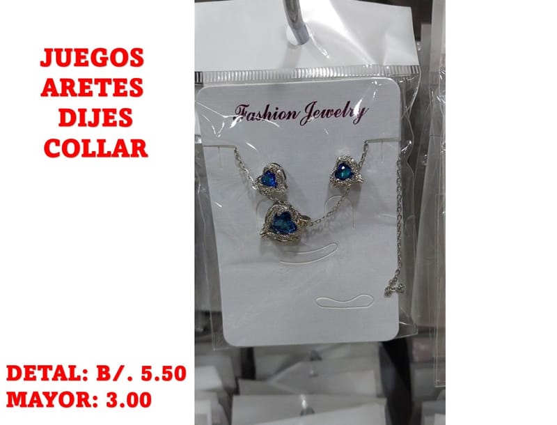 prendas juego dije aretes y collar