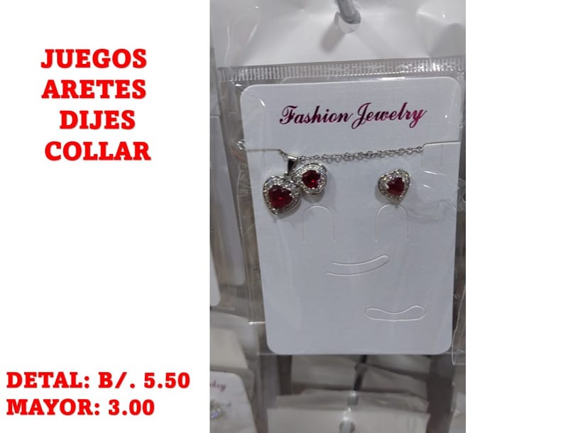 prendas juego dije aretes y collar