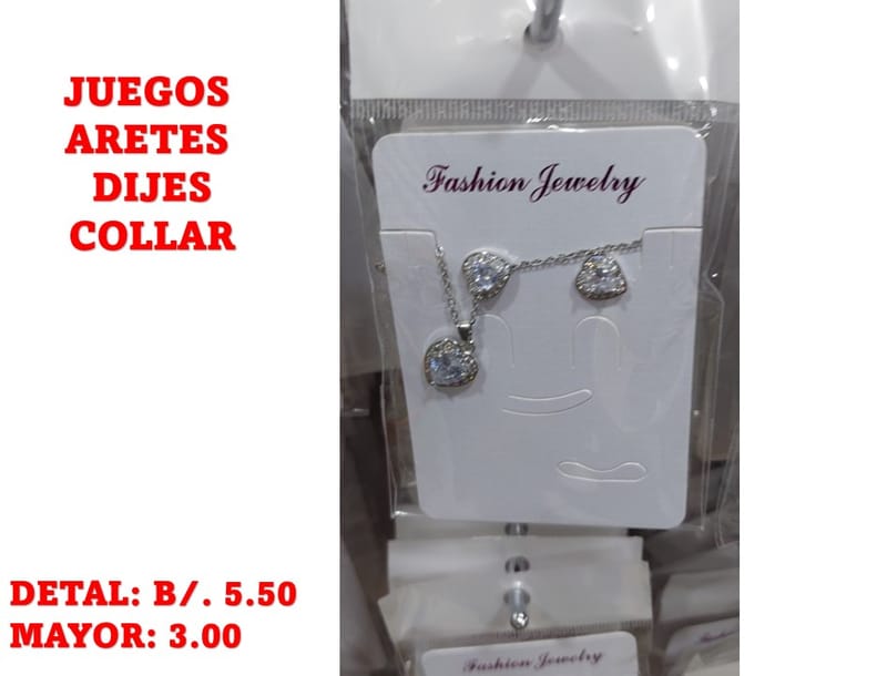 prendas juego dije aretes y collar