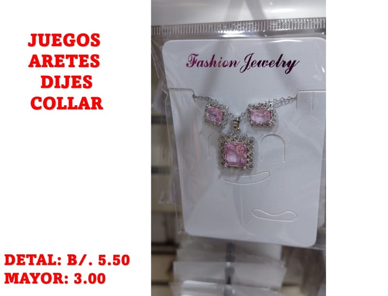 prendas juego dije aretes y collar
