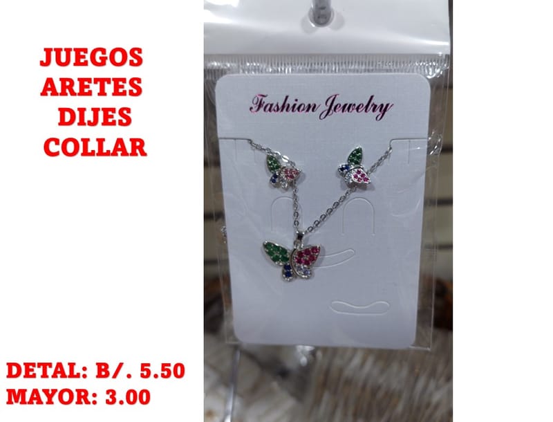 prendas juego dije aretes y collar