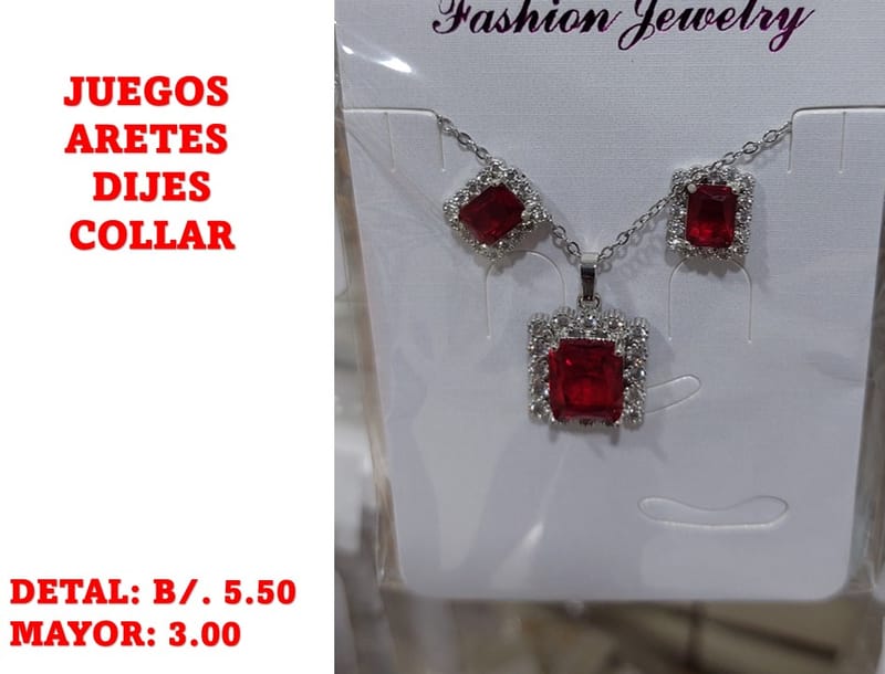 prendas juego dije aretes y collar