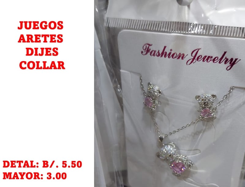 prendas juego dije aretes y collar
