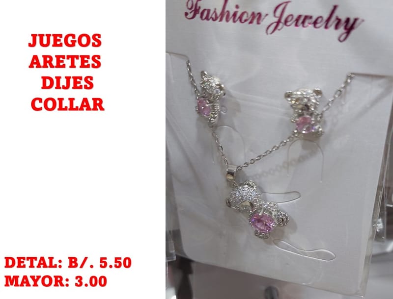 prendas juego dije aretes y collar