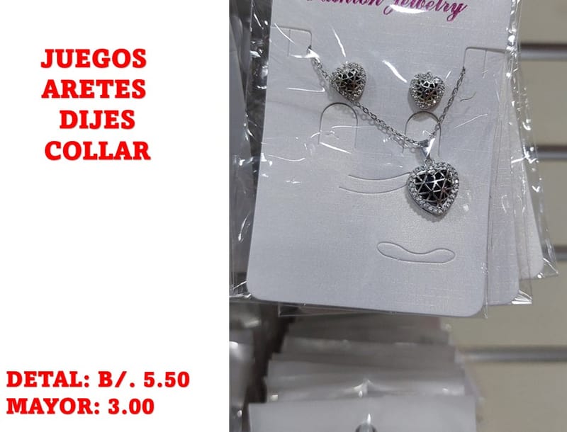 prendas juego dije aretes y collar