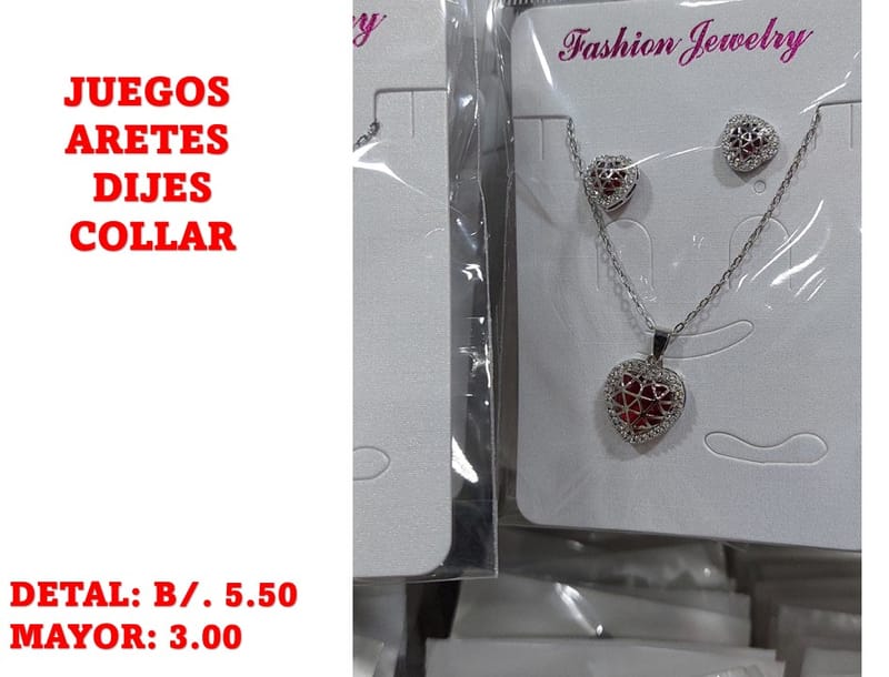 prendas juego dije aretes y collar