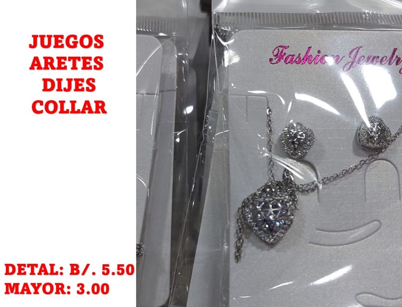 prendas juego dije aretes y collar