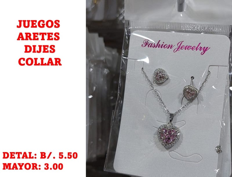 prendas juego dije aretes y collar