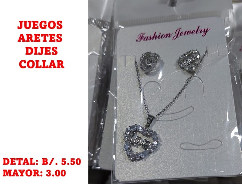 prendas juego dije aretes y collar