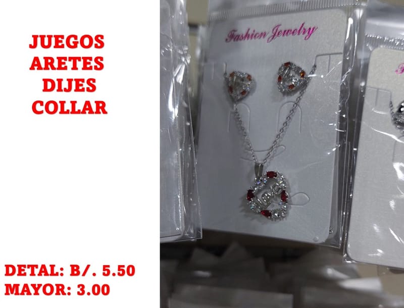 prendas juego dije aretes y collar