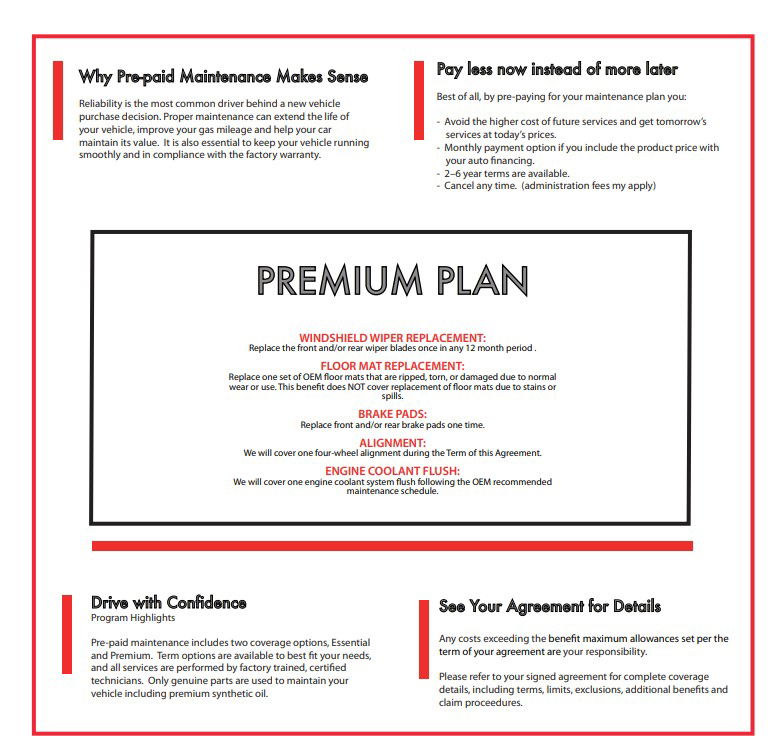 STERLING'S TOYOTA PREPAID MAINTENANCE PROGRAM