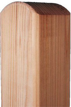 Vierkantpfosten, sibirische Lärche, roh, mit Rundkopf