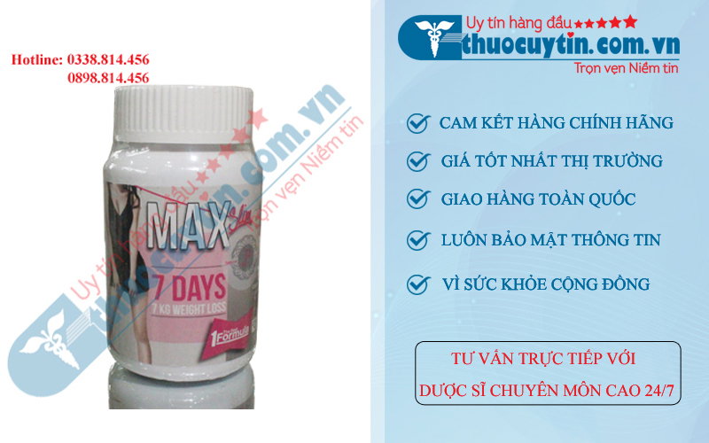 Viên uống giảm cân max slim 7 days Thái Lan