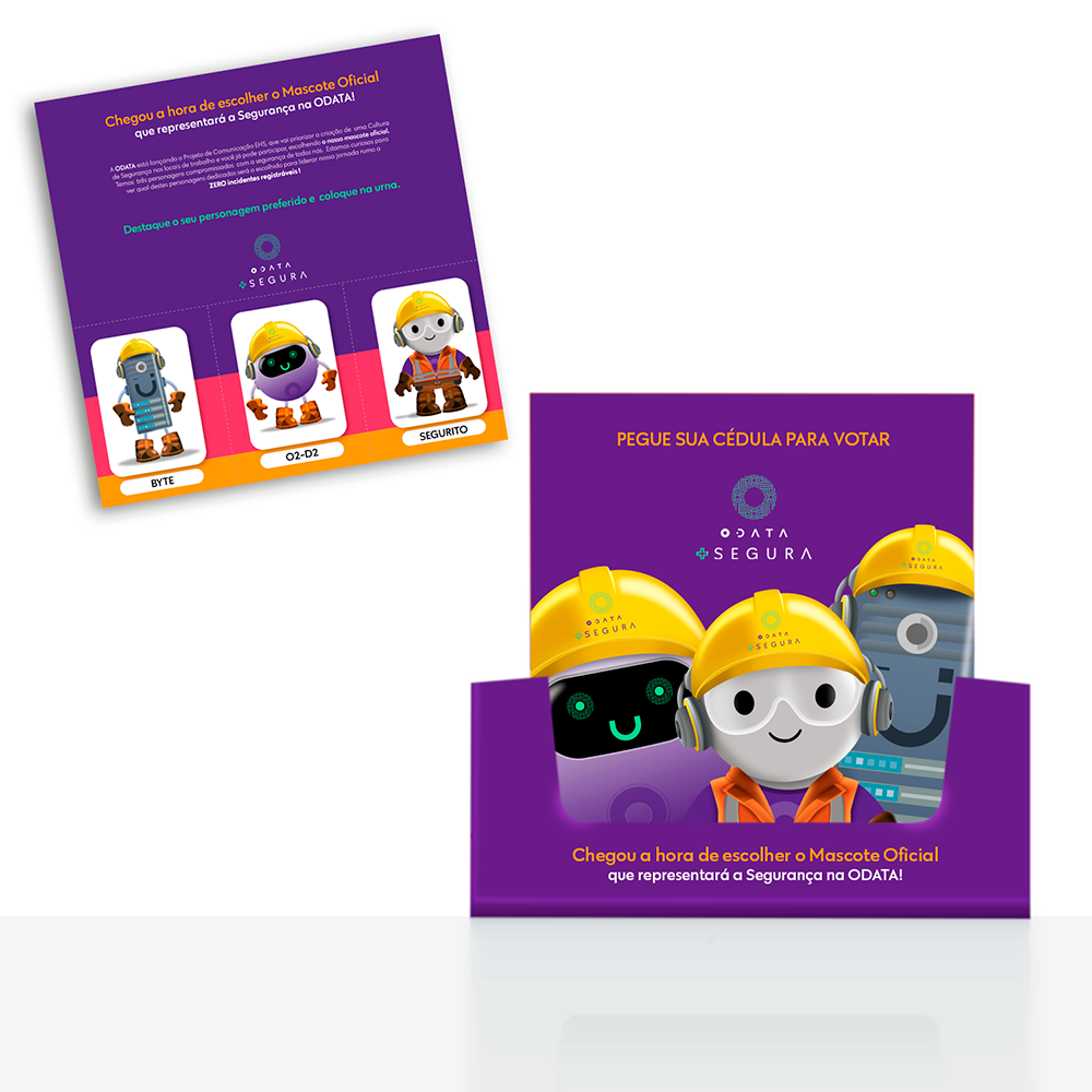 Criação de mascotes para concurso e peças on e offline da campanha