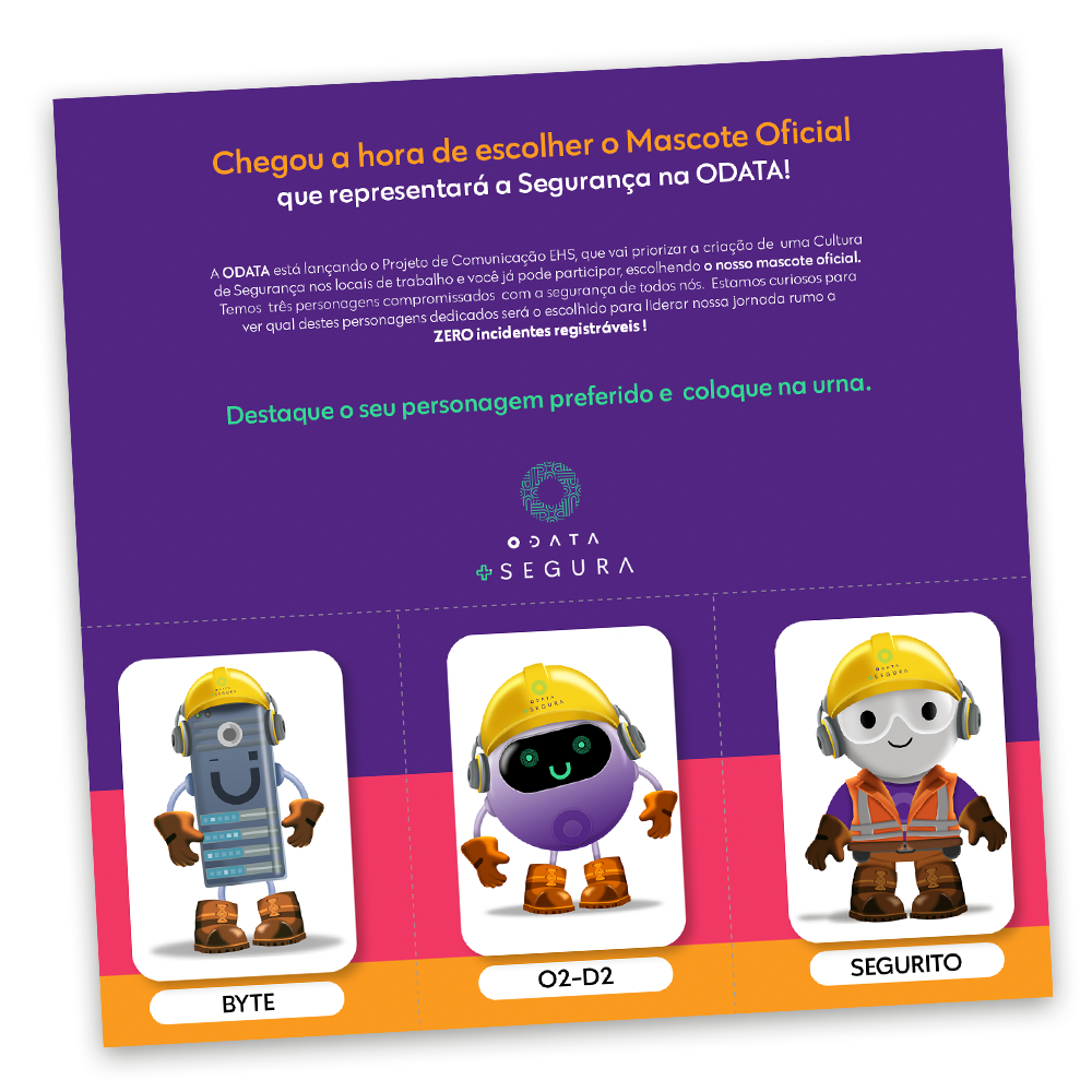 Criação de mascotes para concurso e peças on e offline da campanha