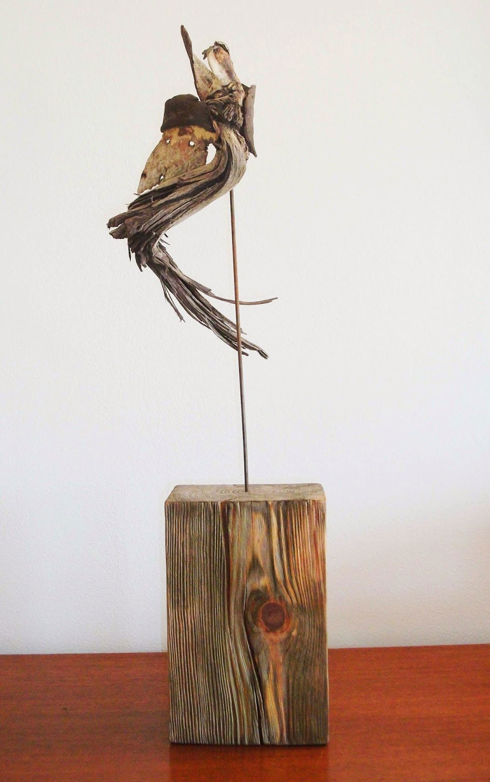 BIRD - Root, Tree Bark, Wood and Wire 2013 Measurements: 13.5cm 65cm 18cm 2013 SOLD