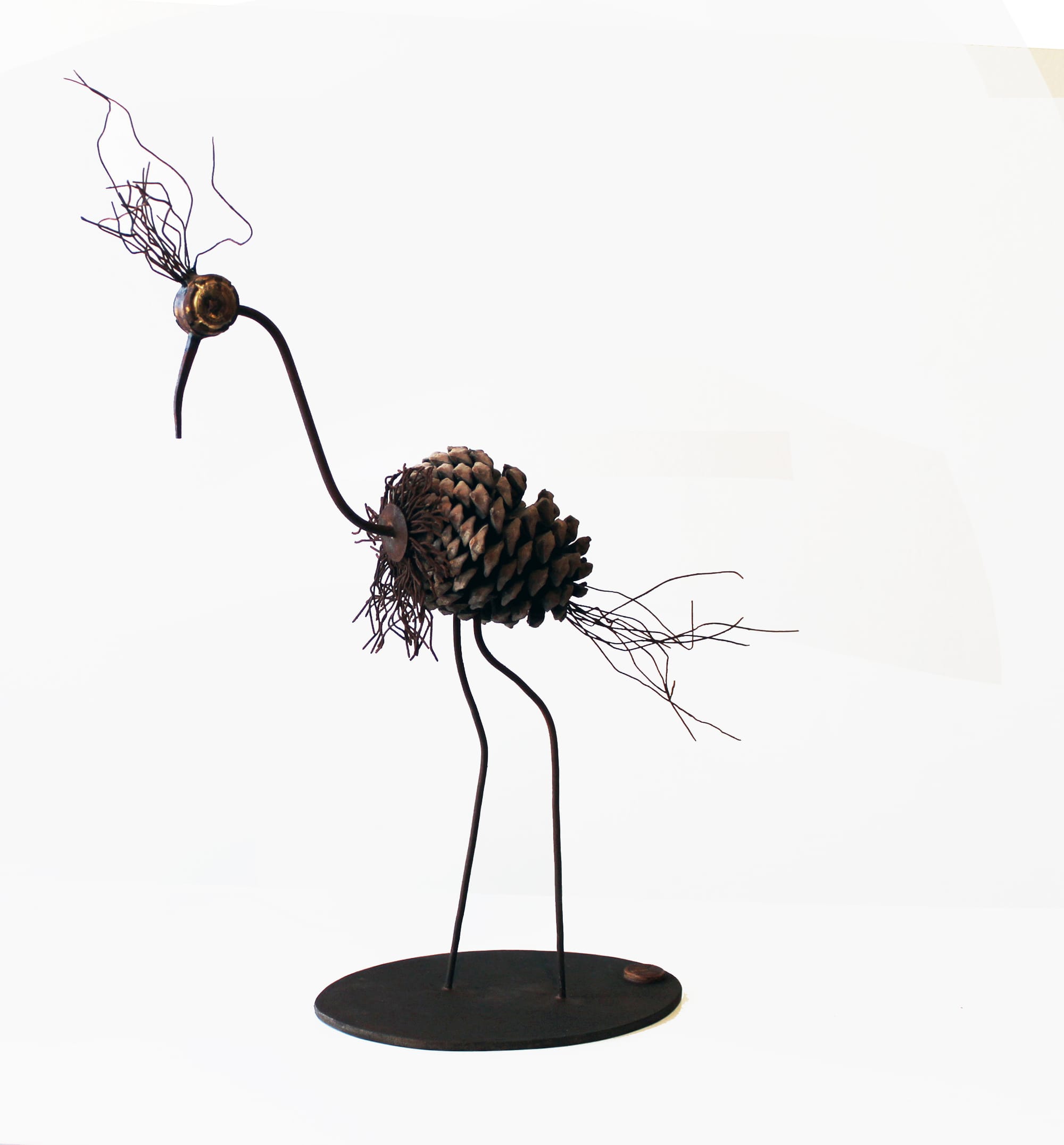 PJ3 - Pineapple, metal pieces and wire 2020 Measurements: 48cm 47cm 15cm