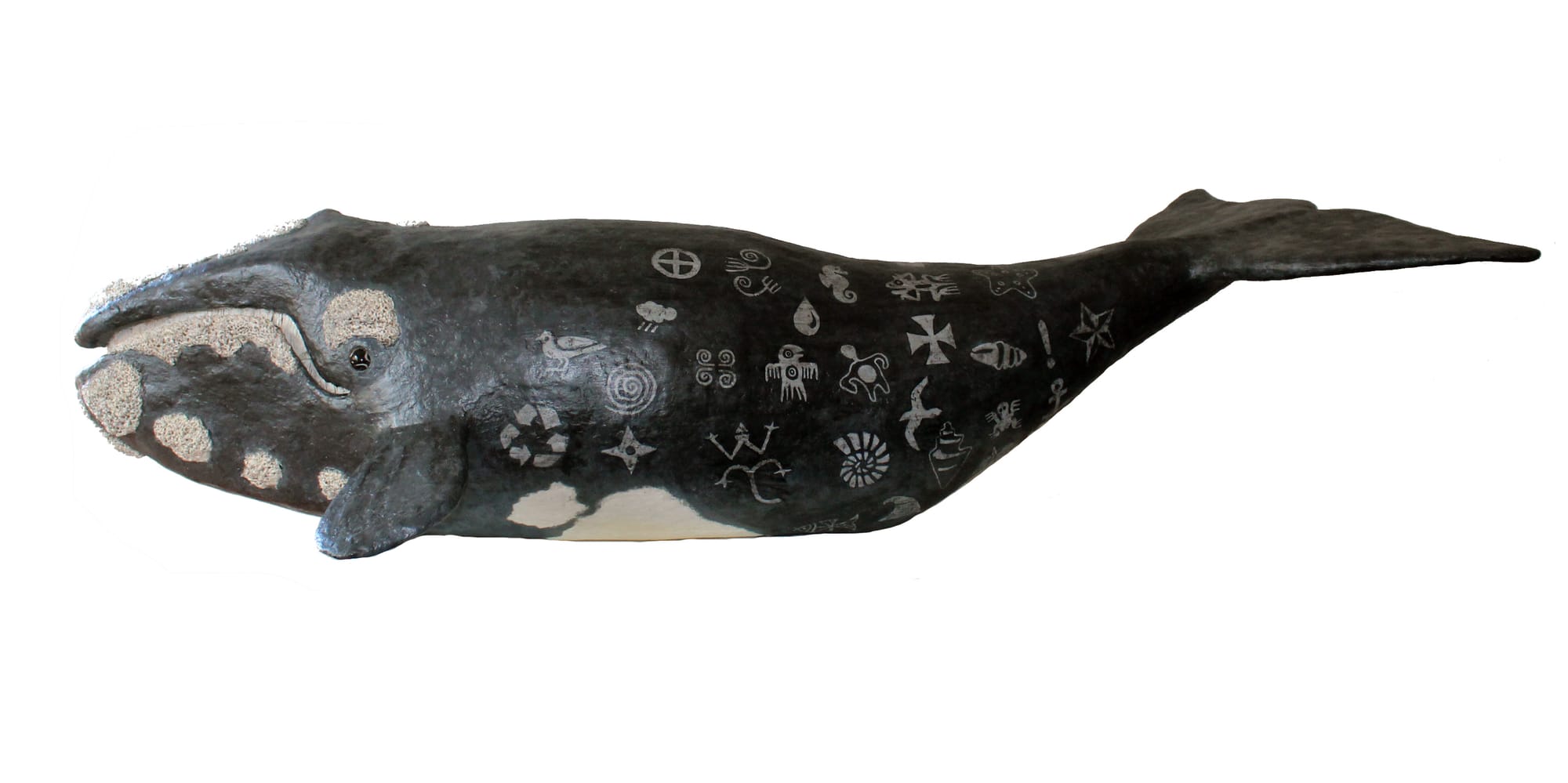 ICONIC WHALE - Cardboard, papier-mâché 2023 150cm 65cm 47cm