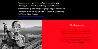 Documentary Photography Website