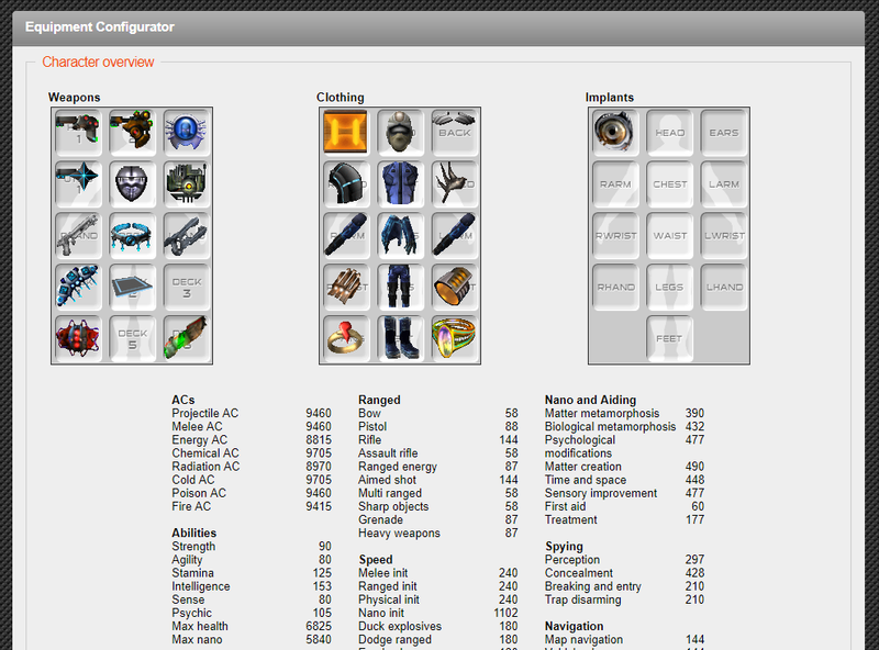 Auno org Equippment configrator