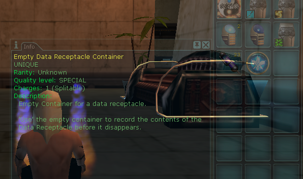 Empty Data Receptacle Container