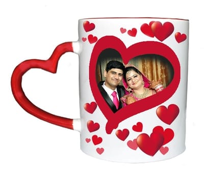 Inner colour mug with heart handle image