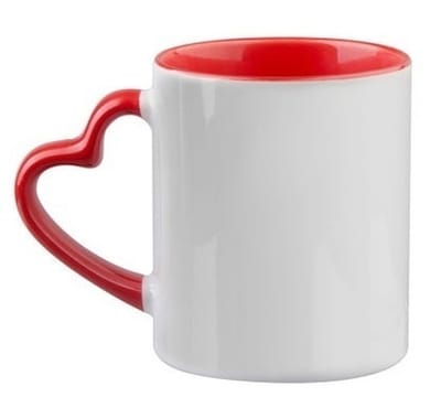 Inner colour mug with heart handle image