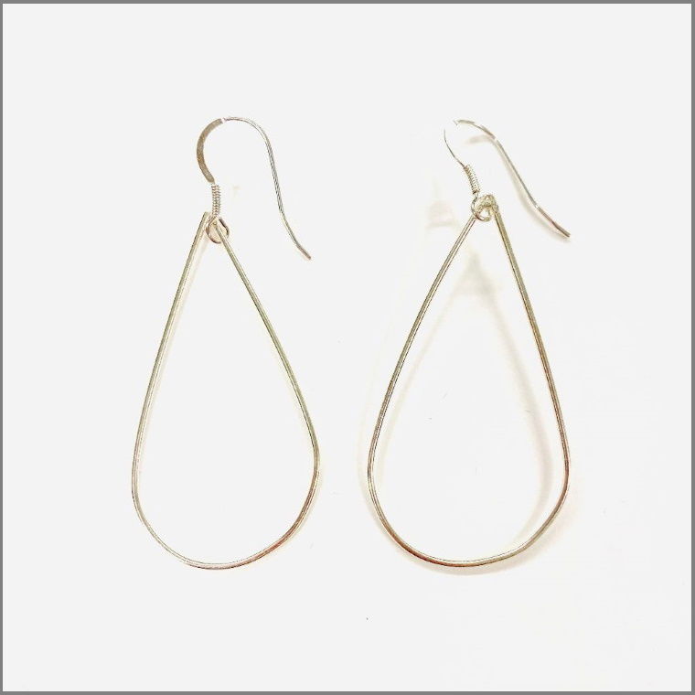 Sterling Silver Large Tear Drop Earrings