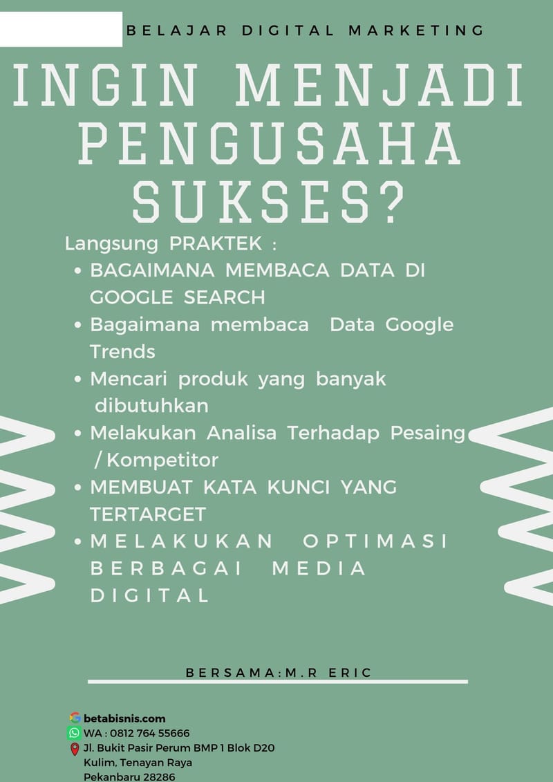 TERUJI!!! Digital Marketing Kursus Online di Pekanbaru WA 0812 7645 5666