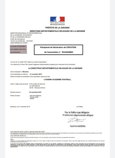 Certification de l'association  image