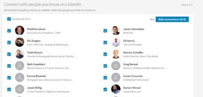 Hoe Gmail-contacten direct aan het Linkedin-account toevoegen?