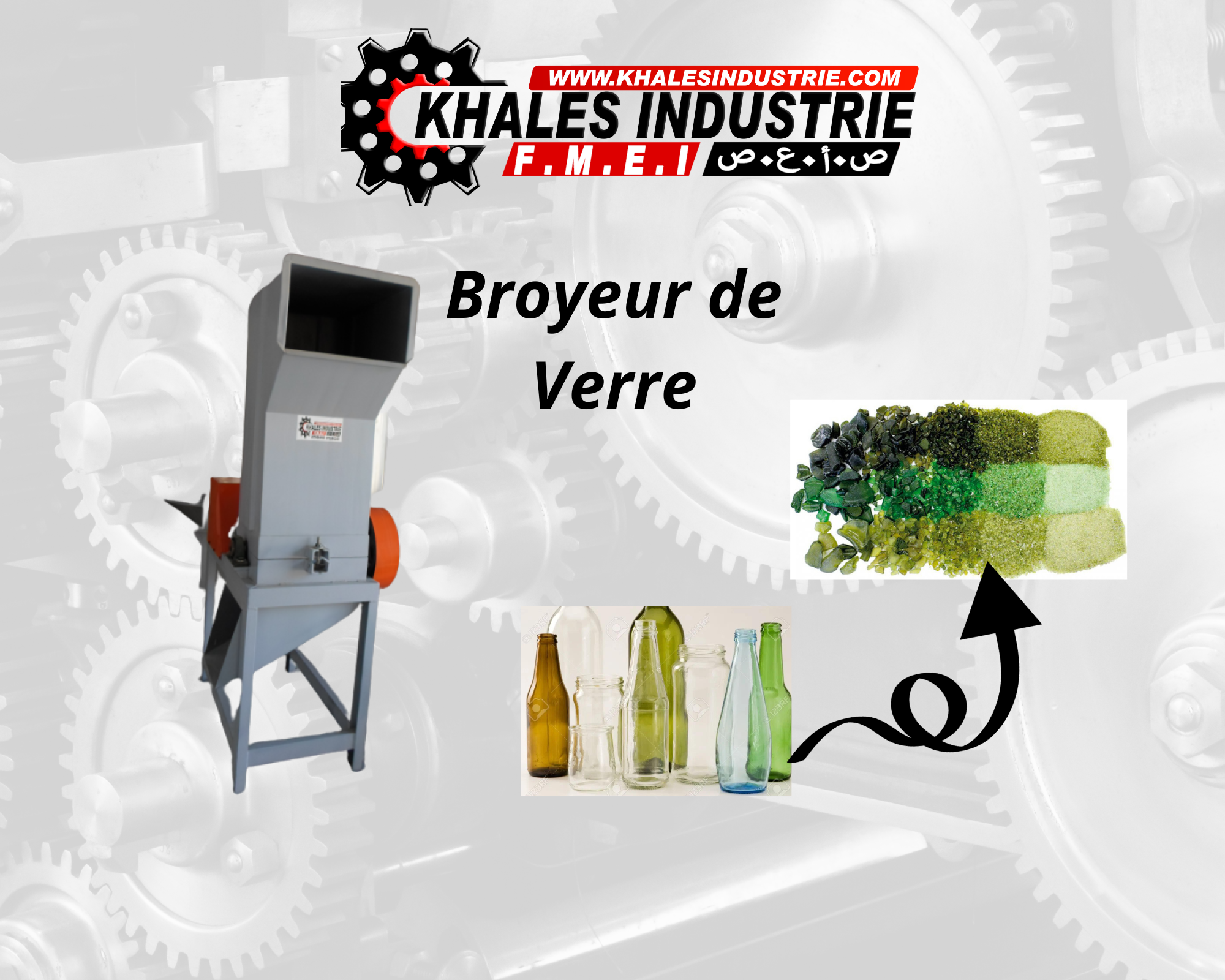 Broyeur de bouteilles en verre