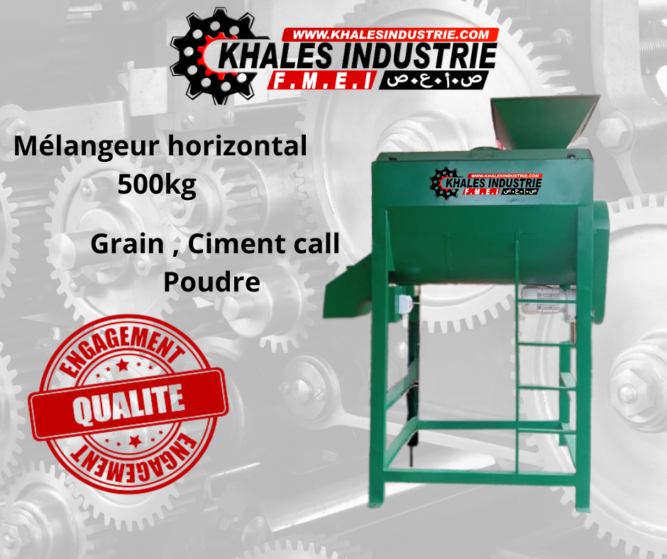 UN MELANGEUR HORIZONTAL de POUDRE , GRAIN ET CIMENT CALL  500 KG