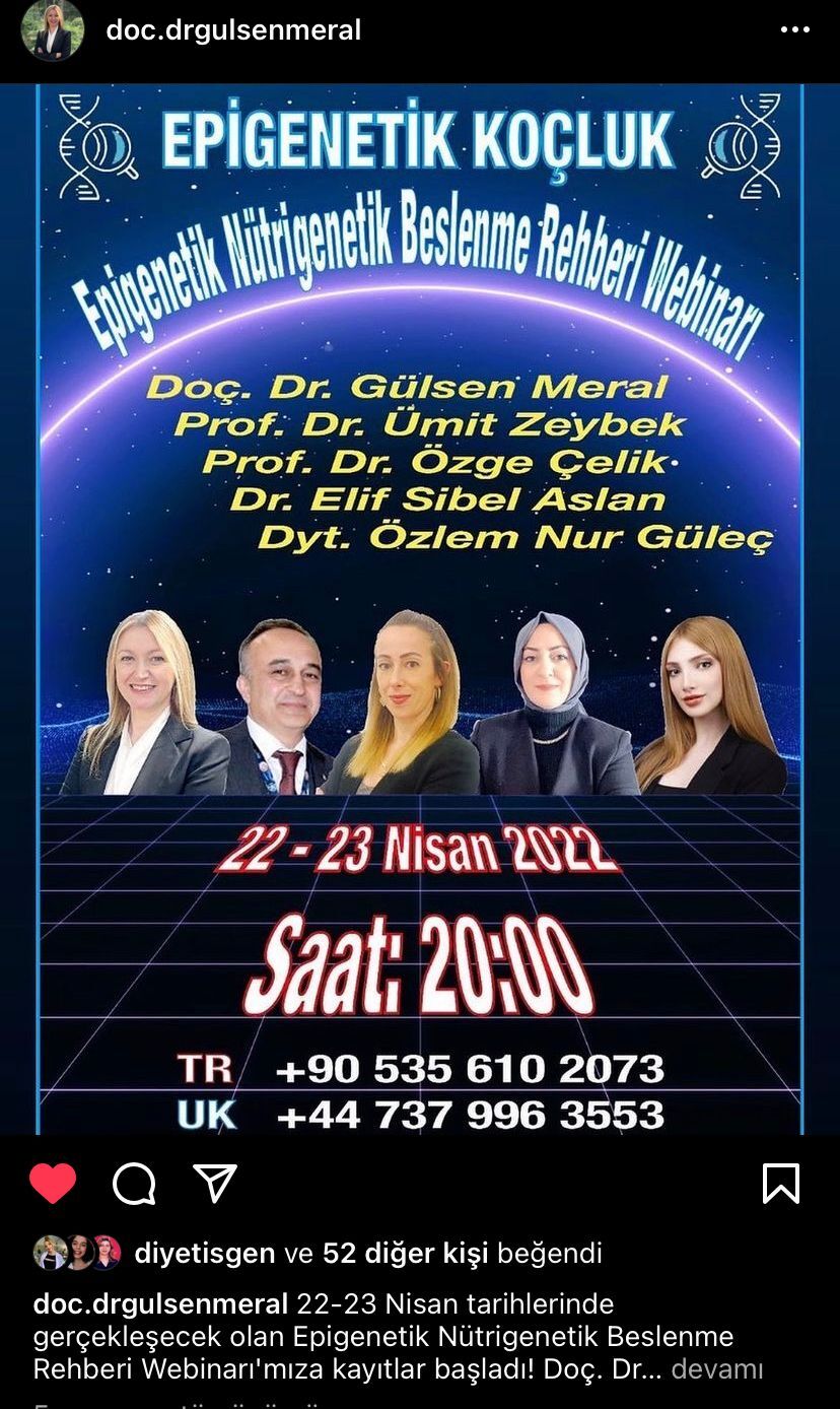 Epigenetik Platformu Sertifikalı Eğitimi
