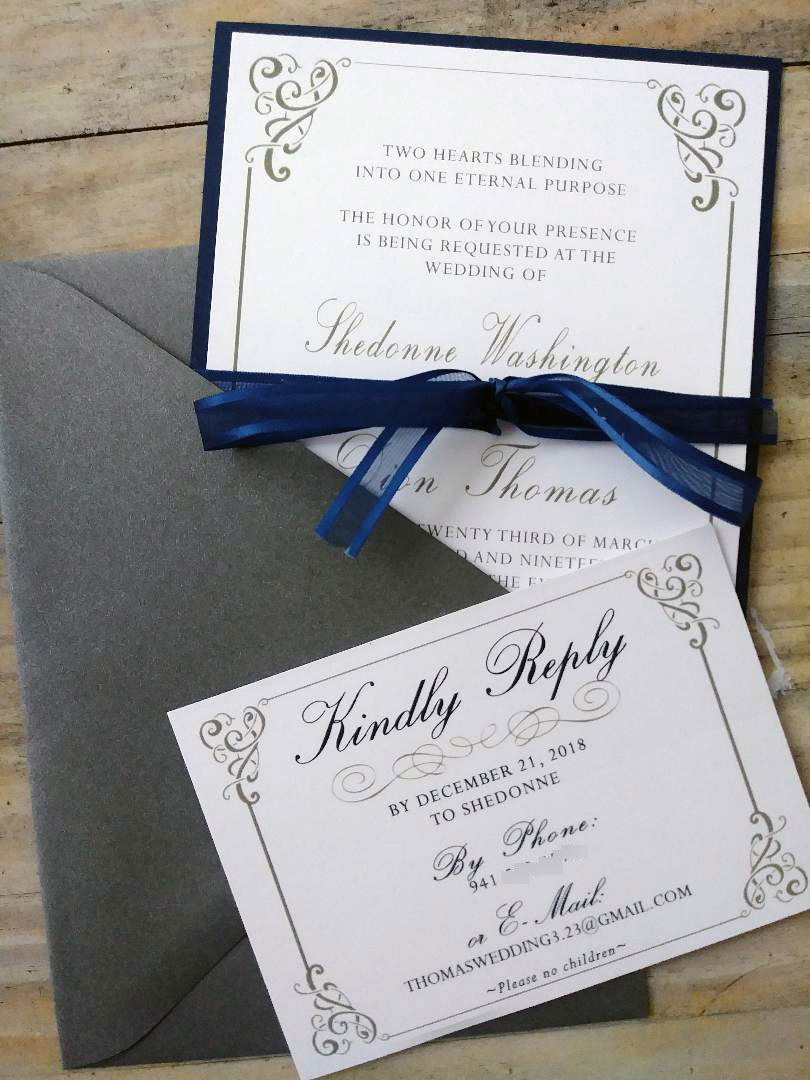 "Eternal Love" Layered Wedding Invitation