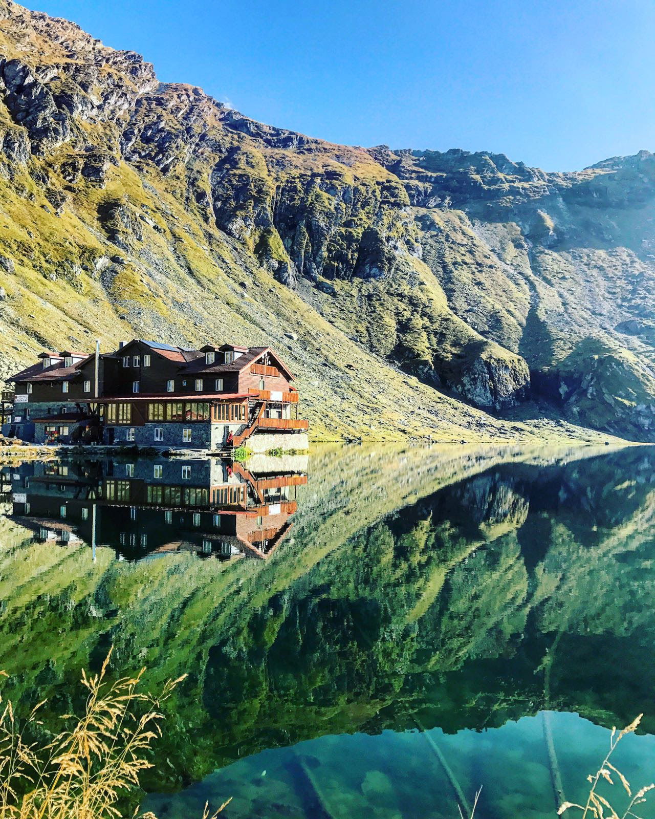 Balea Hut on Lake Balea, Transfagarasan Road