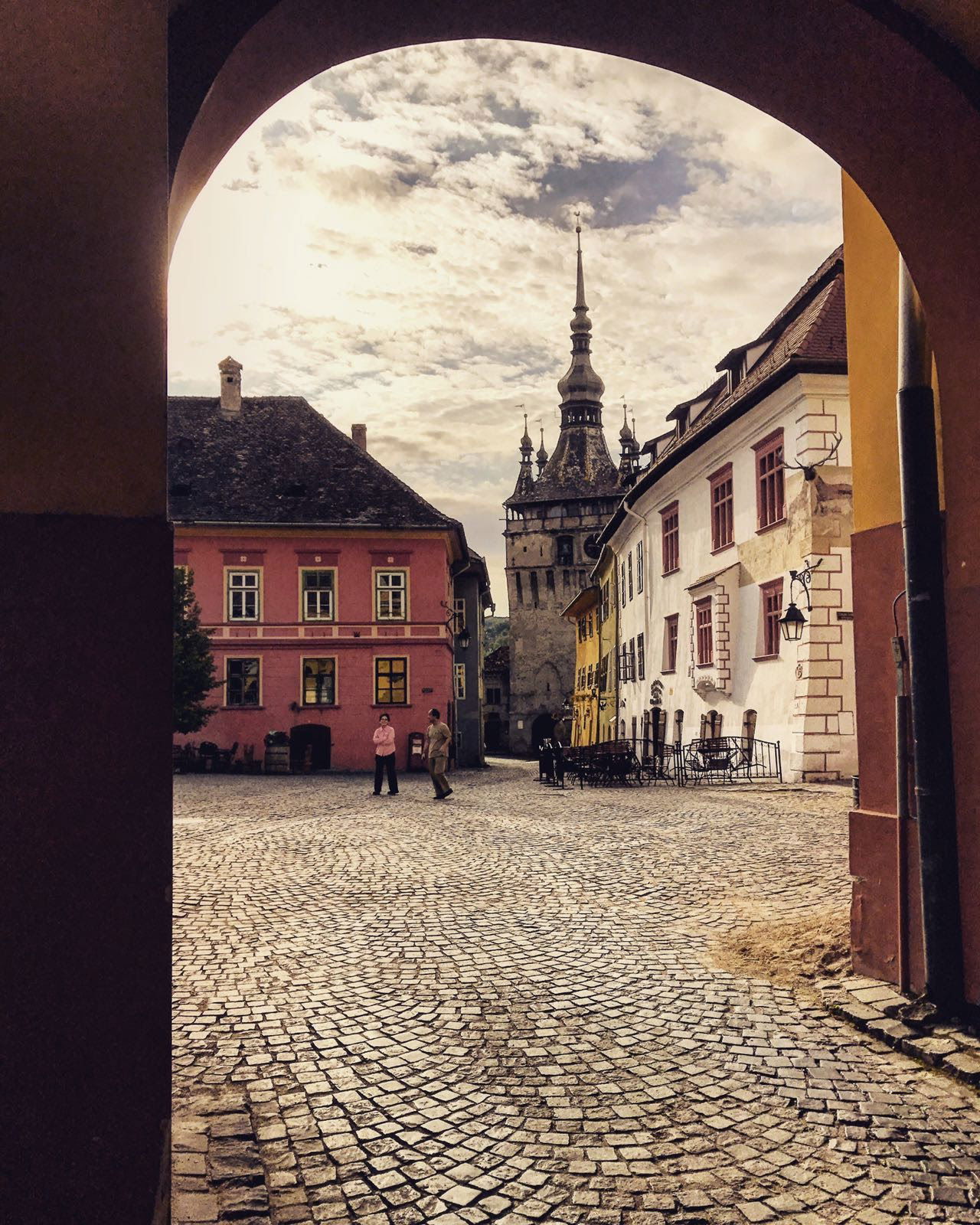 The Clock Tower from the Main Square, Sighisoara, Mures County